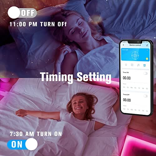 DAYBETTER LED Strip Lights 200 ft (2 Rolls of 100 ft), Smart App Control Lighting Bedroom Rome Decor with Remote, RGB Music Sync Color Changing LED Lights for Party 4