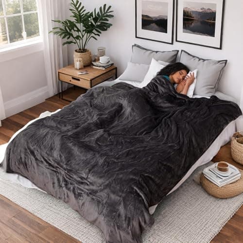 Minervada Heated Blanket Electric Blanket Full Size 72''x84'', Soft Flannel Heating Blanket with 10 Hour Auto Off - 5 Heat Settings - Machine Washable - Dark Grey