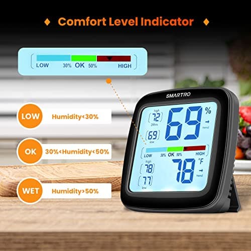 SMARTRO SC42 Professional Digital Hygrometer Indoor Thermometer Room Humidity Gauge Pro Accuracy Calibration 4