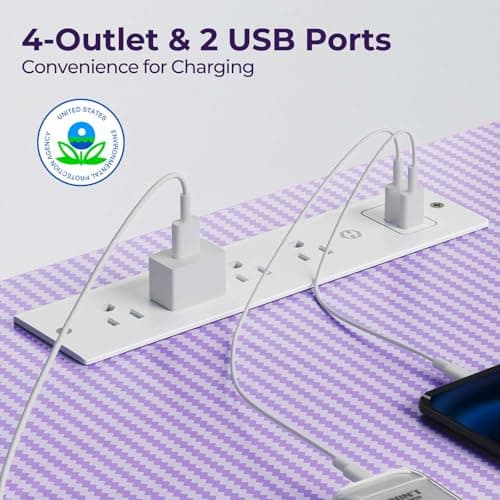 SEVEN WARRIOR Gaming Desk 50.4” with LED Light & Power Outlets, L-Shaped Gaming Desk Carbon Fiber Surface with Monitor Stand, Ergonomic Gamer Table with Headphone Hook, Purple 5