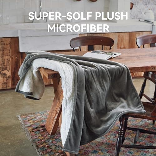 Heated Blanket 50''x60''-Soft and Comfortable Electric Throw,5 Heat Settings and 3H Auto Shut-Off Heating Blanket ETL&FCC Certification Machine Washable (Grey) 6