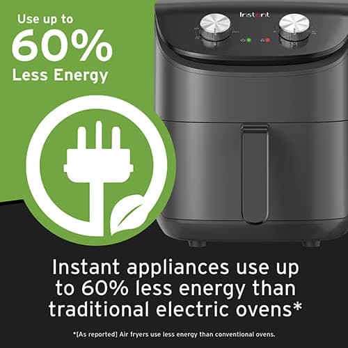 Instant Pot Essentials 4QT Air Fryer with EvenCrisp Technology that Crisps and Reheats, Easily Adjust Time & Temperature For Quick Meals, 100+ In-App Recipes, from the Makers of Instant Pot, Black 7