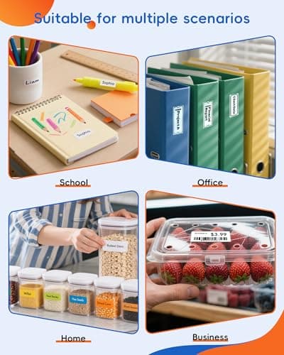 InkWon Label Maker Machine with Tape, D11s Bluetooth Label Maker Waterproof Labels, Portable Mini Label Printer with Various Templates for Home Office School, White 5