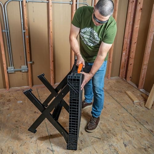 Klein Tools 54410MB MODbox Work Bench, Folding Work Table, Lightweight Portable Workstation, 1000-Pound Capacity, 39.25 x 23.75 x 30.9-Inch, Compatible with MODbox Rail System 8