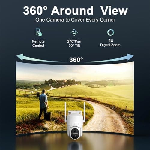 HOSAFE.COM 4G LTE Cellular Solar Security Camera Wireless Outdoor, No WiFi Security Camera, Off Grid 2K Color Night Vision 360° Live View,Built-in SIM Card with Cloud Storage for Barn Farm Jobsite 7
