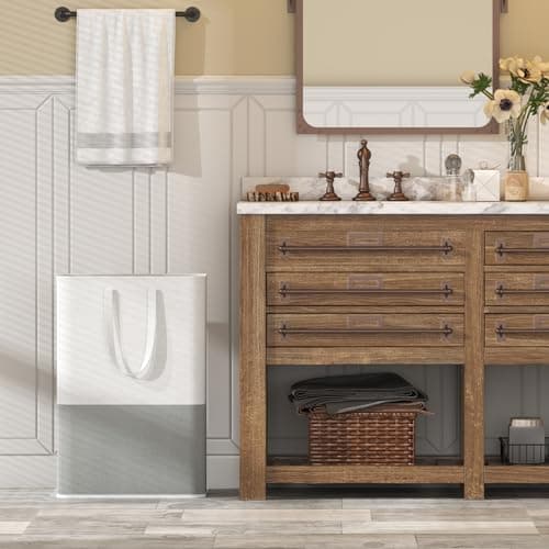 Lifewit 2 x 80L Laundry Hamper, Freestanding Laundry Basket with Handles, Waterproof Tall Collapsible Clothes Hamper for Laundry Dorm Bedroom Bathroom, Dark-Light 7