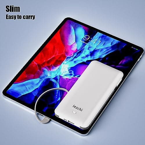 lezchi Portable Power Bank, Ultra Slim 10000mAh Portable Charger, USB C External Battery Pack with Built-in AC Plug, Charging Cable, Output Port, Compatible with All Kinds of Cellphones … 5