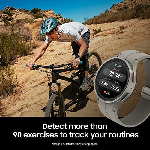 SAMSUNG Galaxy Watch 5 Pro 45mm Bluetooth Smartwatch w/Body, Health, Fitness and Sleep Tracker, Black (Renewed) 5