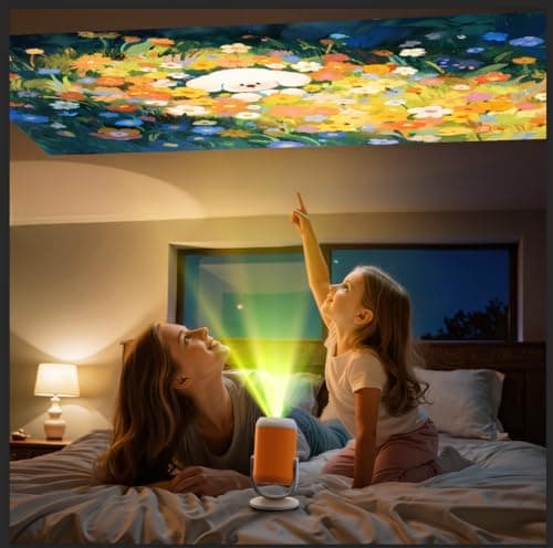 Portable Mini Projector with WiFi and Bluetooth Rotatable Movie Projector with Electronic Focus LED Pico Projectors for Home Theater Compatible with Smartphone, TV Stick, Laptop, HDMI, USB 7