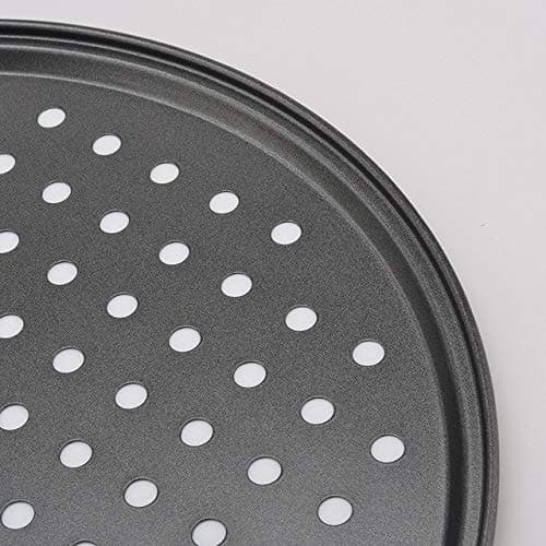 Pizza Pan With Holes, 2 Pack Carbon Steel Perforated Non-Stick Tray Tool Crispy 12inch Round for Home Kitchen 7