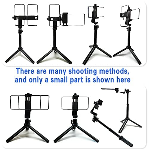 Teleprompter iPhone & Android, Double Phone Holder for Video Recording, Neewer Teleprompter Kit, The Collapsing Design Allows for Easy Storage and Transport 20" Desk Version Strengthened 6