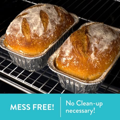 DOBI Aluminum Mini Loaf Pans (50 Pack) - Disposable Aluminum Foil 1 lb Mini Loaf Baking Pans, Small Bread Tins - 6" X 3.5" X 2" 5