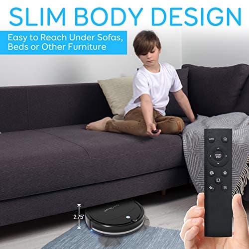 Robot Vacuum Cleaner - Self Charging Robo Vacuum Cleaner - 1200pa Suction, Self Path Navigation, 70 Min Run Time - Carpet Hardwood Linoleum Tile - SereneLife PUCRCX70 6