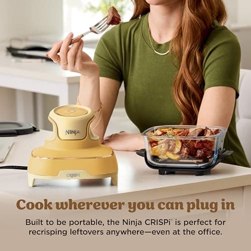 Ninja Crispi 4-in-1 Glass Air Fryer | 450°F | Non-Toxic | 4QT & 6-Cup Glass Containers w/Lids | Microwave, Freezer, Dishwasher Safe | Max Crisp, Air Fry, Bake, Recrisp | Ginger Snap | FN101GD 12