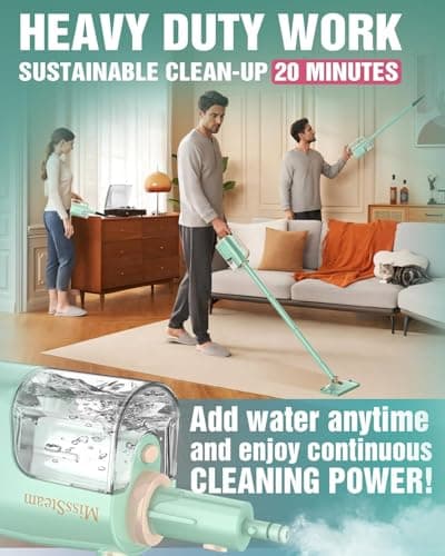 Steam Mop Cleaner Safe High-temp for Deep Cleaning, Lightest Detachable Floor Steamer with 2 Steam Mode 3 Adjustable Level Heavy Duty Powerful Handheld Steam Cleaner for Hardwood & Laminate Tile Grout 5