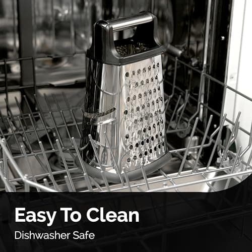 BASSWOOD Professional Cheese Grater, XL Size 4-Sided Stainless Steel Box Grater, Food Shredder for Cheese, Cheese Shredder - Cheese Grater with Handle - Graters for Kitchen Stainless Steel Food Grater 7