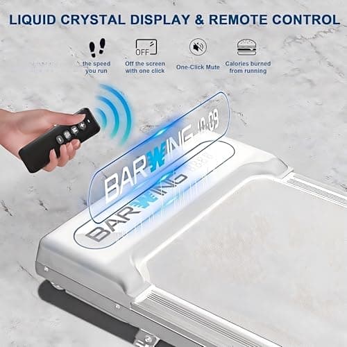 BARWING 6.5MPH Walking Pad Treadmill Under Desk Walking Pad with Incline 330 lbs Mini Portable Walking Treadmill for Home Small Office with Remote Control Incline Walking pad Under Desk 5