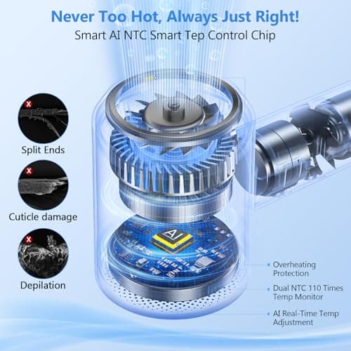 Hair Dryer Blow Dryer, 160000 RPM High-Speed Brushless Motor 500 Millions Negative Ionic Hairdryer for Fast Drying, Low Noise Thermo-Control Hair-Dryer-with-Diffuser for for All Hair Types 4