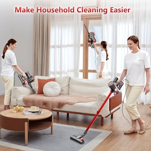 BLACKBARK Corded Stick Vacuum Cleaner, 25Kpa Powerful Stick Vacuum, 2 in 1 Vacuum Cleaners,1.2 L Dust Cup, Corded Handheld Vacuum Pet for Hair, Carpet, Hardfloor, red 6