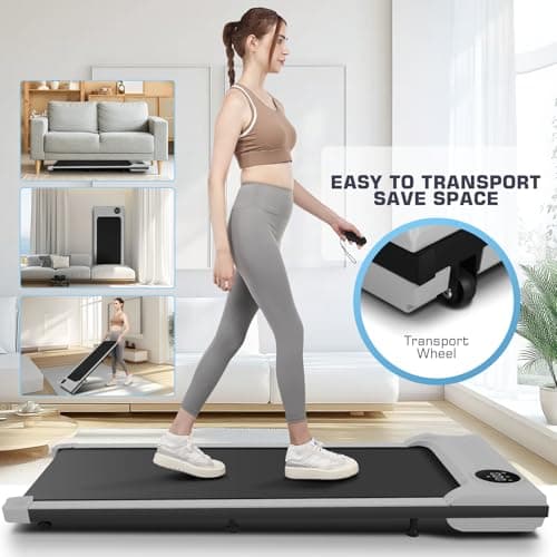 Treadmills for Home,Under Desk Walking Pad Treadmill,2-in-1 Running,Walking & Jogging Portable Running Machine with Remote Control,No Assembly Required,2024 Upgrade 7