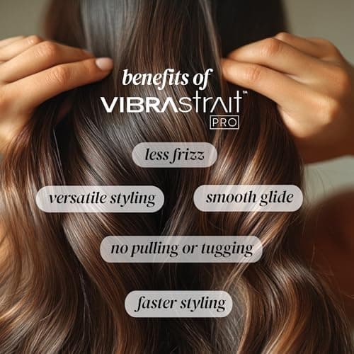 Vibrastrait Pro Vibrating Ceramic Tourmaline Ionic Flat Iron, 1-inch - Fast, Frizz-Free Ceramic Hair Straightener with Easy, Gentle Glide for Waves, Curls, Smooth Hair - Professional Styling Tools 4