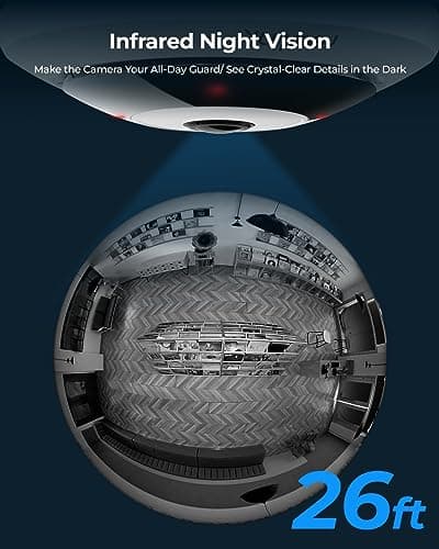 REOLINK 6MP PoE IP Fisheye Camera with 360° View, Surveillance for Home/Office Security, Smart Human Detection, Two Way Talk, Ceiling/Wall/Desk Mount, Multiple Panoramic Display Views, FE-P(White) 6