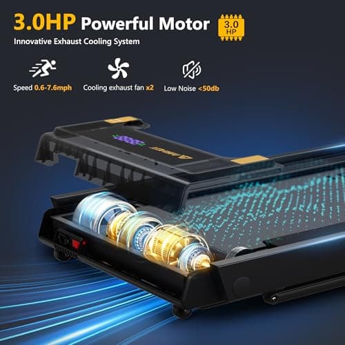 AIRHOT Walking Pad Treadmill，3.0HP Under Desk Treadmil for Home Office，3 in 1 Portable Folding Treadmil with Remote Control & LED Touch Display 300 lbs Weight Capacity 5