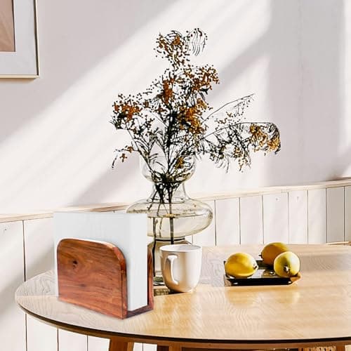 FLORIXA Handmade Wood Napkin Holders For Kitchen Upright Paper Napkin Storage Dispenser House, Party, Restaurant, Hotel, Cafe, Bar (5.5"x 2.5"x 4") 7