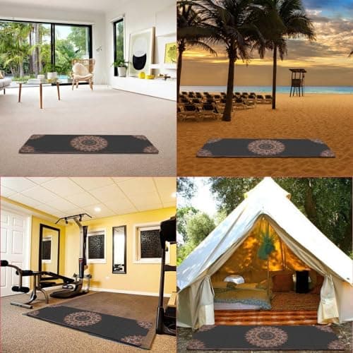 72"X24"X0.2" Travel Yoga Mat, Non Slip Exercise Matt with Carry Bag, Easy to Roll and Fold, Durable, 5mm Thick Print Pilates Mat for Travel Home Gym Outdoor 7