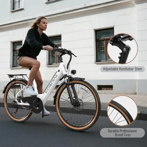 EDIKANI Electric Bike for Adults 25MPH 1500W Peak 26" Comfortable Step-Through Ebike with 48V Internal Battery Adjustable Stem Best Electric Bicycle for Women Commuter up to 70 Miles EDM02 8