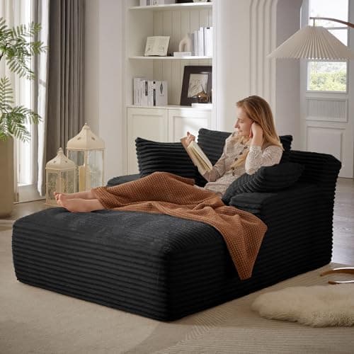 96" Sectional Couches for Living Room Cloud Couch Sofa with L-Shape Upholstered Boneless Couchs Modern Modular Sectional Couch with Chaise (Light Black, 50" W)