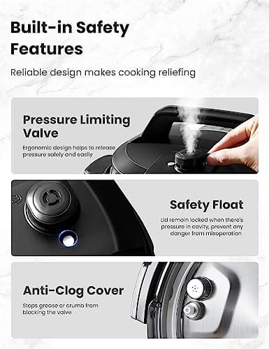 COMFEE’ 16 in 1 Electric Pressure Cooker Instant Multi Cooker Olla de Presion Non-Stick Pot Yogurt Maker Rice Cooker Sauté Steamer 8 Quarts Stainless Steel 5