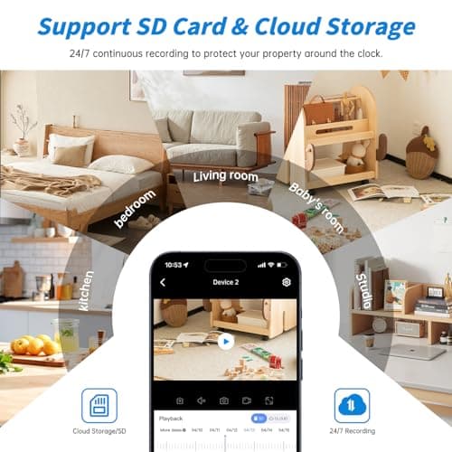 JWQPO Light Bulb Security Camera,2K Bulb Security Camera 5G/2.4GHz,Security Cameras Wireless Outdoor with Human Detection,Motion Detection,Color Night Vision Cameras for Home Security Easy to Install 6