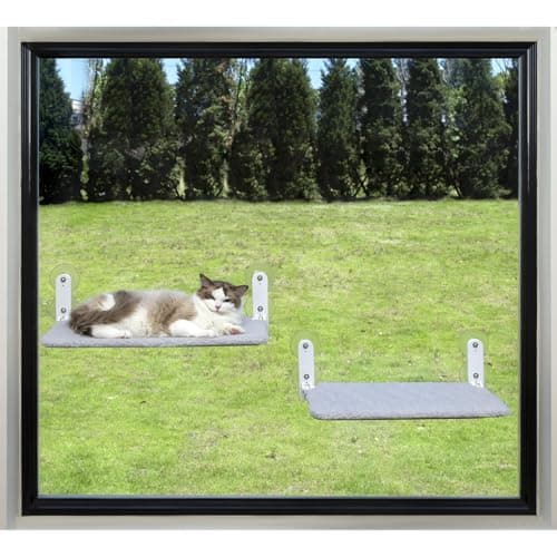 Zakkart Easy Fold Cat Window Perch - Cordless, Fold-Up, Zip Closure Embeded Machine Washable Bed Cover, Robust Metal Frame - Cat Hammock for Window for Large Cats and Kittens (Gray, Medium) 8