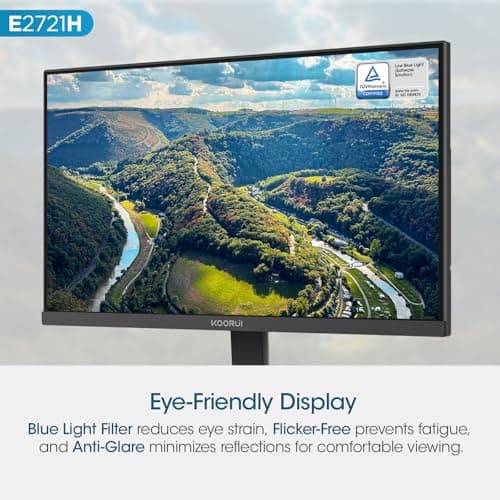KOORUI 27 Inch QHD (2560x1440) IPS HDR Ultra-Thin Computer Gaming Monitor, 120Hz Refresh Rate, DCI-P3 95%, FreeSync & G-Sync, 1ms MPRT, VESA 100x100mm, Tilt Adjustable for Game and Work, E2721H 5