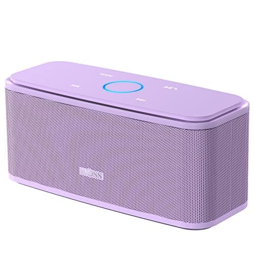 DOSS SoundBox Touch Wireless Bluetooth Speaker-12W HD Sound with Rich Bass, IPX5 Waterproof, 20H Playtime, Handsfree, for Gatherings, Home, Office, Outdoor, Travel-Purple