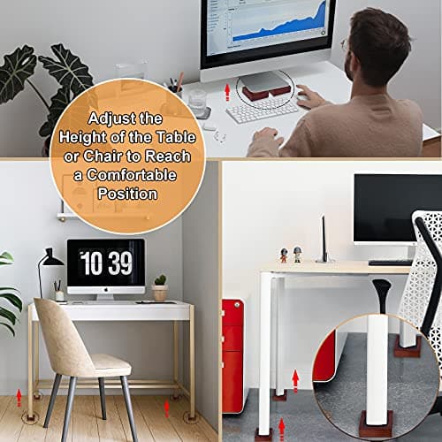 Stahala Bed Risers (Set of 8) Lifts Height 1",2",3" or 4",Solid Natural Wood Furniture Heavy Duty Leg Risers Lifts for Sofas Table Desk Chair Couches with Non-Slip Rubber Pad & Non-Slip Recessed Hole 5