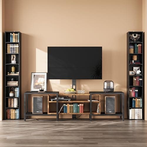 IRONCK Tall Narrow Bookshelf 8 Tiers 71in Set of 2, Compact Corner Bookcase, Easy to Match for Living Room, Office, Study, Bedroom 7