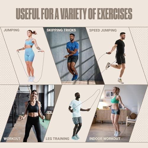 SPORTBIT Adjustable Jump Rope for Fitness and Exercise – Skipping Rope for Cardio, Boxing, and Weight Loss – Speed Rope perfect for Men & Women – Pink 8