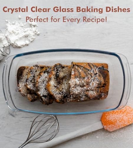 Razab LARGE 7.6 Cups/1800 ML/1.9 Qt Glass Loaf Pan with Lids - Meatloaf Pan BPA free Airtight Lids Grip Handle Easy Carry, Microwave and Oven Safe - Loaf Pans For Baking Bread, Cakes, Glass Loaf Pan 7