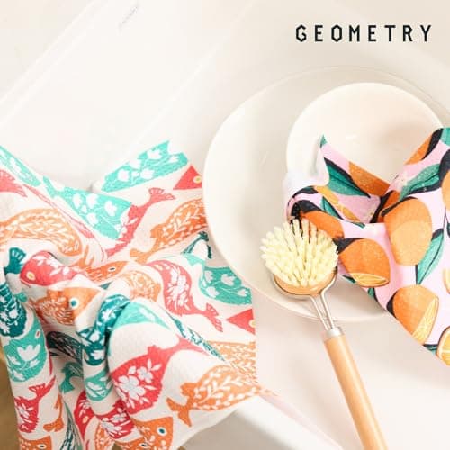 GEOMETRY Kitchen Dish Cloths - Quick Dry Dishcloths for Kitchen - Premium Dish Rags with Geoweave - 3-Pack Set Night Reeds 8