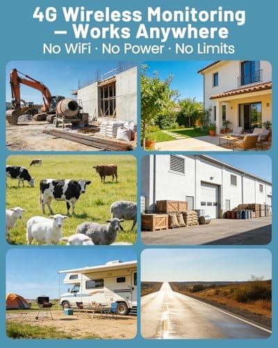 4G LTE Cellular Solar Security Camera Wireless Outdoor, No WiFi Solar Powere Camera Built in SIM Card & Subscription Fee, 350° Live View, 2K Camera with 2 Way Talk, PIR Motion Sensor, Cloud Storage 9