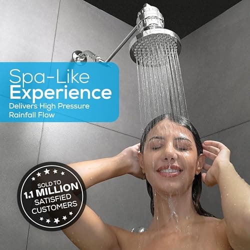 SparkPod Shower Head - High Pressure Rain - Premium Quality Luxury Design - Easy Clean Adjustable Replacement for Your Bathroom Shower Heads (Luxury Polished Chrome, 6 Inch Round) 7
