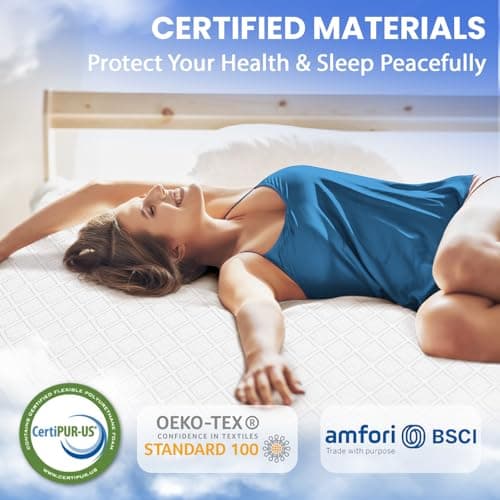 3 Inch Gel Memory Foam Mattress Topper Twin XL Size for College School Dorm,Soft Cooling Ventilated & Breathable Bed Topper for Back Pain Pressure Relief CertiPUR-US Non-Slip Washable Cover 6