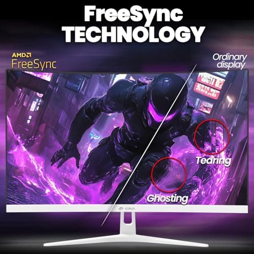 CRUA 27" Curved Gaming Monitor, FHD 1920x1080P, 165Hz/200Hz Computer Monitor, 1800R VA Screen, 120% sRGB, Support AMD FreeSync, Blue Light Filter, HDMI & DP, Wall Mount Install- White 5