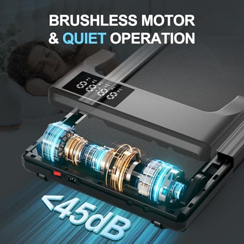 Lacuffy Smart Walking Pad, 2-in-1 Under Desk Treadmill for Home Office, Portable Walking Pad Treadmill with App & Remote Control, Fitness Data Recording (Black) 7