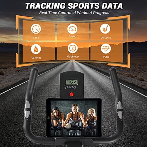 DMASUN Magnetic Resistance Exercise Bike, Indoor Cycling Bike Stationary, Cycle Bike with Comfortable Seat Cushion, Digital Display with Pulse 5