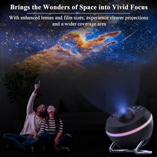 Galaxy Projector, Star Projector with Meteor & 4 Varicolored Lighting Effects, Jellyfish Projector Night Light Space Starry Sky Projector for Bedroom, Ocean Wave Projector for Kids Adults 5