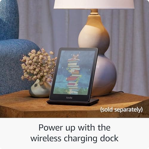 Introducing Amazon Kindle Colorsoft Signature Edition Essentials Bundle including Kindle Colorsoft Signature Edition (32GB)- Black, Plant-Based Leather Cover-Black and Wireless Charging Dock 5