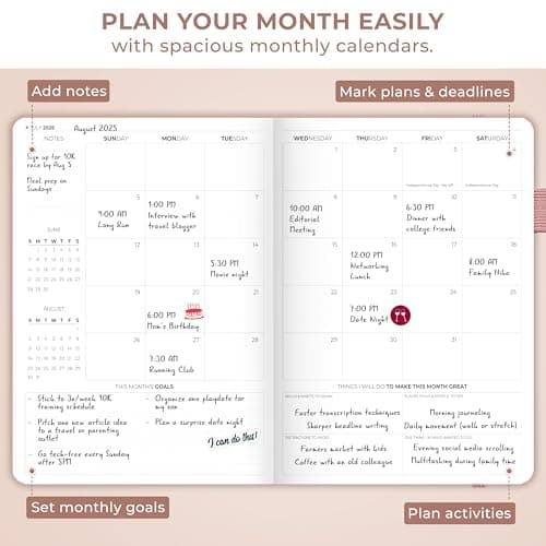 Clever Fox Planner PRO Premium Jan 2026-Jan 2027 – Luxurious Weekly, Monthly & Budget Agenda Organizer for Productivity & Reaching Goals, A4 Hardcover + Keepsake Box – Rose Gold 7